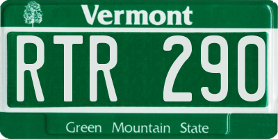 VT license plate RTR290