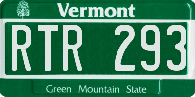 VT license plate RTR293