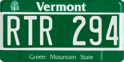 VT license plate RTR294