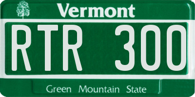 VT license plate RTR300