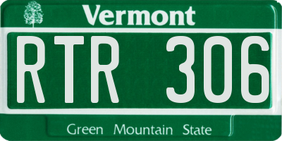 VT license plate RTR306