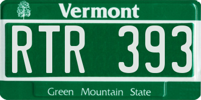 VT license plate RTR393