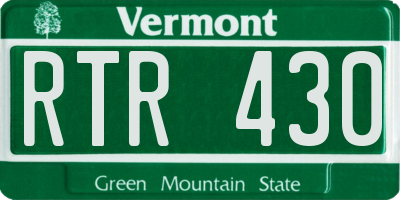 VT license plate RTR430