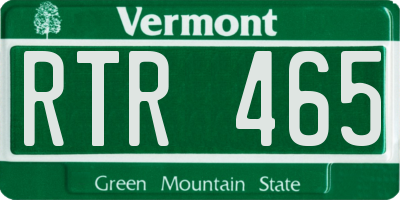VT license plate RTR465