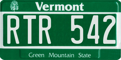VT license plate RTR542