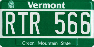 VT license plate RTR566