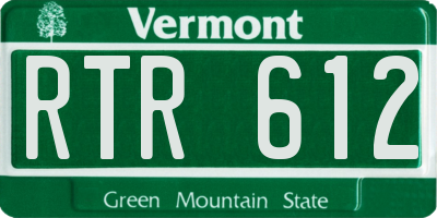 VT license plate RTR612