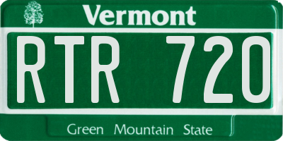 VT license plate RTR720