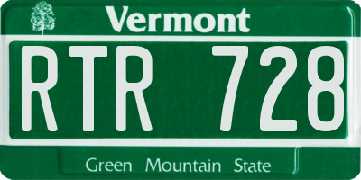 VT license plate RTR728