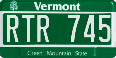 VT license plate RTR745