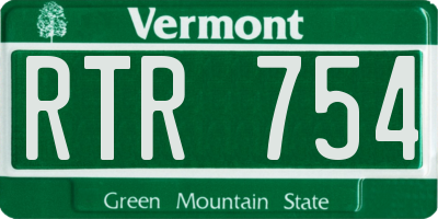 VT license plate RTR754