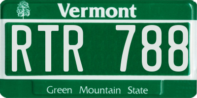 VT license plate RTR788