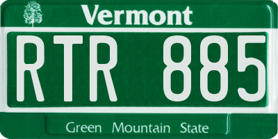 VT license plate RTR885