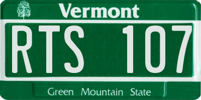 VT license plate RTS107
