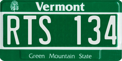VT license plate RTS134