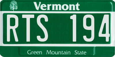 VT license plate RTS194