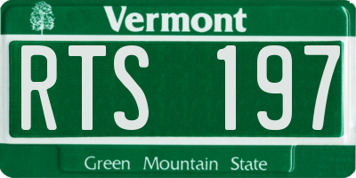 VT license plate RTS197