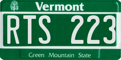 VT license plate RTS223