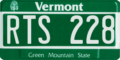 VT license plate RTS228