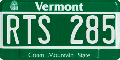 VT license plate RTS285