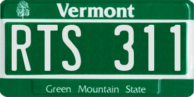 VT license plate RTS311