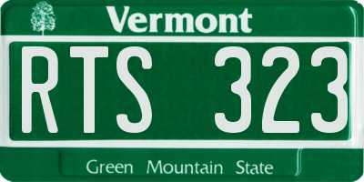 VT license plate RTS323