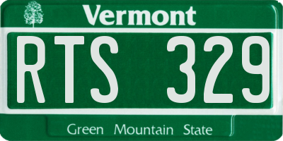 VT license plate RTS329