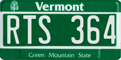 VT license plate RTS364