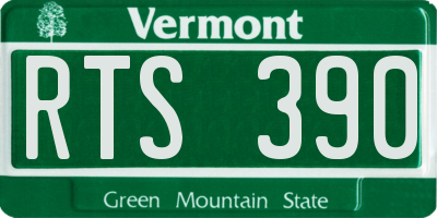 VT license plate RTS390