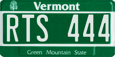 VT license plate RTS444