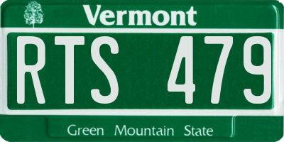 VT license plate RTS479