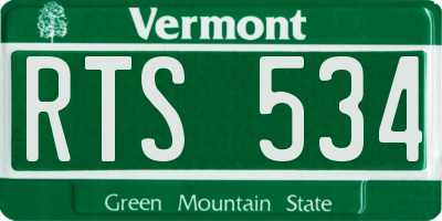 VT license plate RTS534