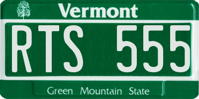 VT license plate RTS555