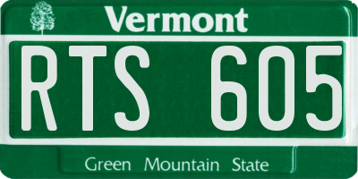 VT license plate RTS605