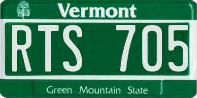VT license plate RTS705
