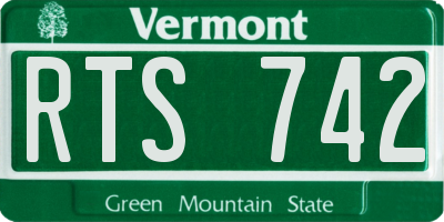 VT license plate RTS742