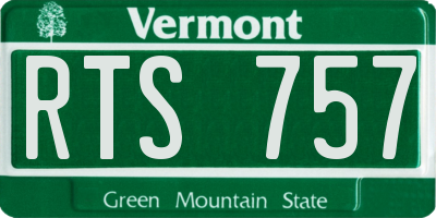 VT license plate RTS757
