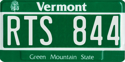 VT license plate RTS844
