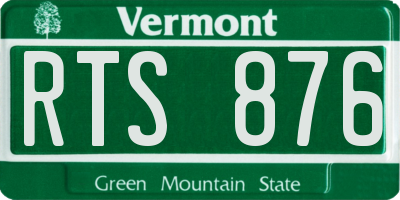 VT license plate RTS876