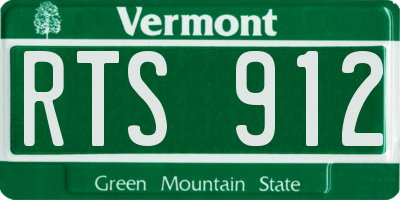 VT license plate RTS912