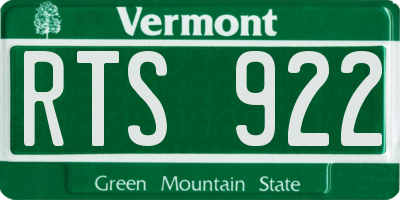 VT license plate RTS922