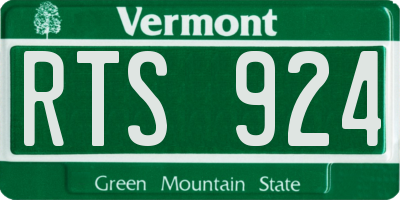 VT license plate RTS924