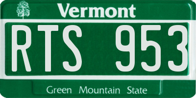 VT license plate RTS953
