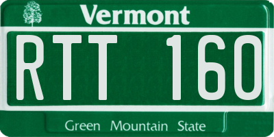 VT license plate RTT160