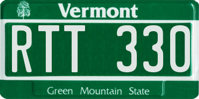 VT license plate RTT330
