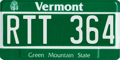 VT license plate RTT364