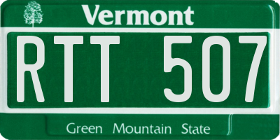 VT license plate RTT507