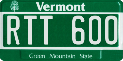 VT license plate RTT600