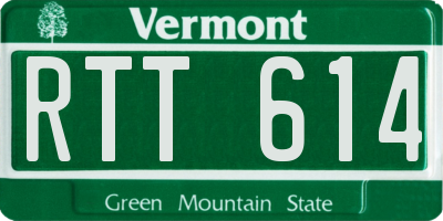 VT license plate RTT614