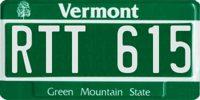 VT license plate RTT615
